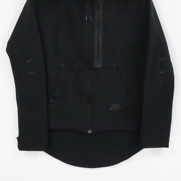 Nike Jacket Womens Medium Black Tech Fleece Moto Cape Hi Low Athletic Sportswear - Picture 5 of 14